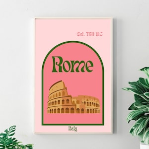 Rome Travel Poster - Rome Italy Print Download Poster Rome Art Print for Living Room Wall Art Minimal Rome Poster Vintage Sketch Art Italian