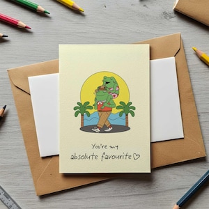 Cute Love Card – You’re My Absolute Favourite, Frog Couple Illustration, Funny Romantic Card for Girlfriend, Boyfriend, or Partner