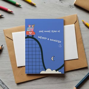 Funny Anniversary Card – One More Year of Weird and Wonder, Cute Card for Couple, Quirky Love Card, Partner or Spouse Anniversary Gift