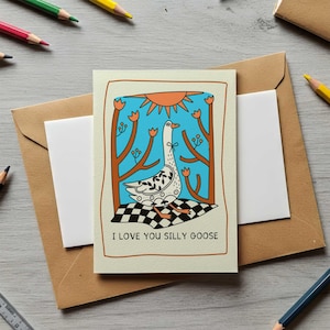 Funny Anniversary Card – Silly Goose Greeting Card, Cute Card for Couple, Quirky Love Card, Partner or Spouse Anniversary Gift