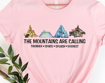 Mountains Are Calling Tee: Thunder, Space, Splash, Everest