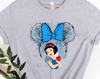 Princess Snow White Shirt, Disney Princess, Minnie Ears Shirt, Princess Shirt, Mouse Head Ear Design, Snow White Tee, Princess Girl Shirt