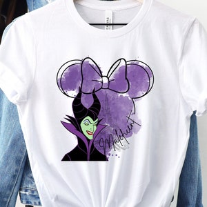 Disney Maleficent Castle Shirt, Maleficent Shirt, Minnie Mouse Ears Tee, Magic Kingdom Shirt, Watercolor Shirt, Disney Character Shirt