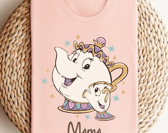 Mrs Potts and Chip Shirt, Disney Mama Shirt, Beauty and The Beast Tee, Disneyland Princess Shirt, Tea Pot and Cup Shirt, Princess Family Tee