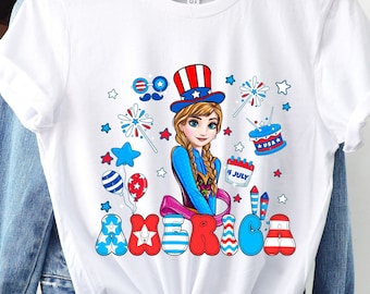 Disney Princess Anna Independence Day Shirt, 4th of July Frozen  Anna Shirt, Disney Family, Frozen, Disney USA Flag, Anna 4th of July