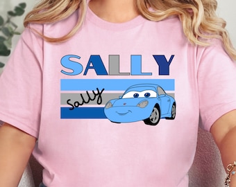 Disney Sally Car Shirt, Sally Shirt, Cars Characters, Disney Cars Shirt, Cars Movie Shirt, Cars Cartoon Sally Carrera Tee, Pixar Car Shirt