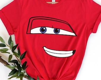 Lightning McQueen Cars Face Shirt, Mcqueen Car, Disney Cars Shirt, Cars Movie T-Shirt, Cars Land Shirt, Disneyland Car Race,Piston Cup Shirt