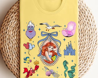 Princess Ariel T-Shirt: Little Mermaid, Magic Kingdom, Coquette Bow