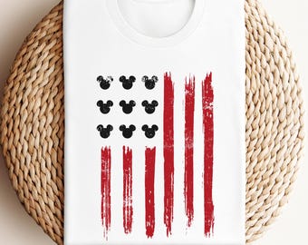 Disney Mickey America Flag Shirt, 4th of July Disney Tee, Patriotic Mickey Mouse Shirt, Disney USA Flag Tee, Mickey Independence Day Shirt