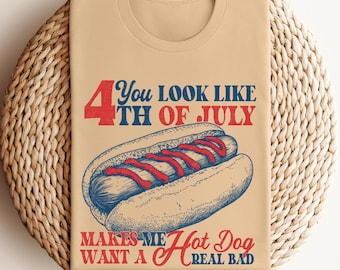 Funny 4th of July Hot Dog T-Shirt: Independence Day Tee