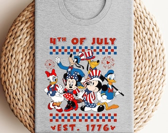 Disney Friends 4th Of July Est. 1776 Shirt, Mickey and Friends Patriotic Shirt, July 4th Disney Trip Shirt, Independence Day Gifts Shirt