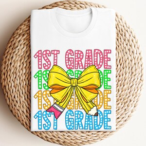 1st Grade Girl Shirt, 1st Grade Coquette Bows Shirt, Back to School Tee, First Grade Outfit, School Shirt For Her, First Day of School Tees