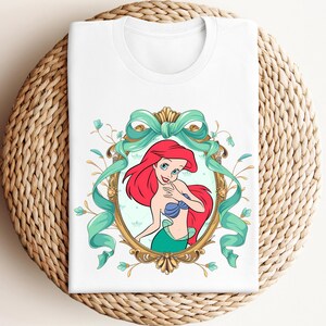 Disney Little Mermaid Bow Shirt, Disneyland Coquette Princess Ariel Shirt, Disney Bow Princess Shirt, Disney Character Girls Trip Shirt