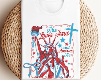 Christian 4th of July Shirt: Jesus Loves America USA Tee