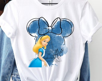 Princess Alice Watercolor Tee: Magic Kingdom Minnie Ears Shirt