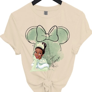 Disney Princess Tiana Castle Shirt, Tiana Princess Shirt, Disney Character Shirt, Princess Girl Shirt, Minnie Ears Tee, Watercolor Princess