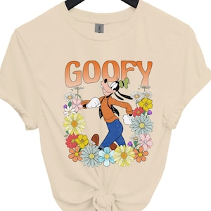 Floral Goofy Shirt, Dog Floral Tee, Disney Floral Shirt, Family Vacation Shirt, Disney Flower Garden Shirt, Cute Disney Character Shirt