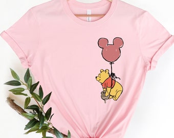 Winnie The Pooh Mickey Balloon Shirt, Pooh Bear Shirt, Cute Pooh Bear Shirt, Pooh Balloons Shirt, Pooh Costume, Mouse Ears Balloon