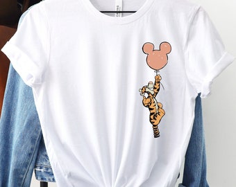 Tigger Balloon Shirt, Disney Tigger Shirt, Tigger Winnie The Pooh Shirt, Mouse Ears Balloon, Disney Character, Disney World Shirt