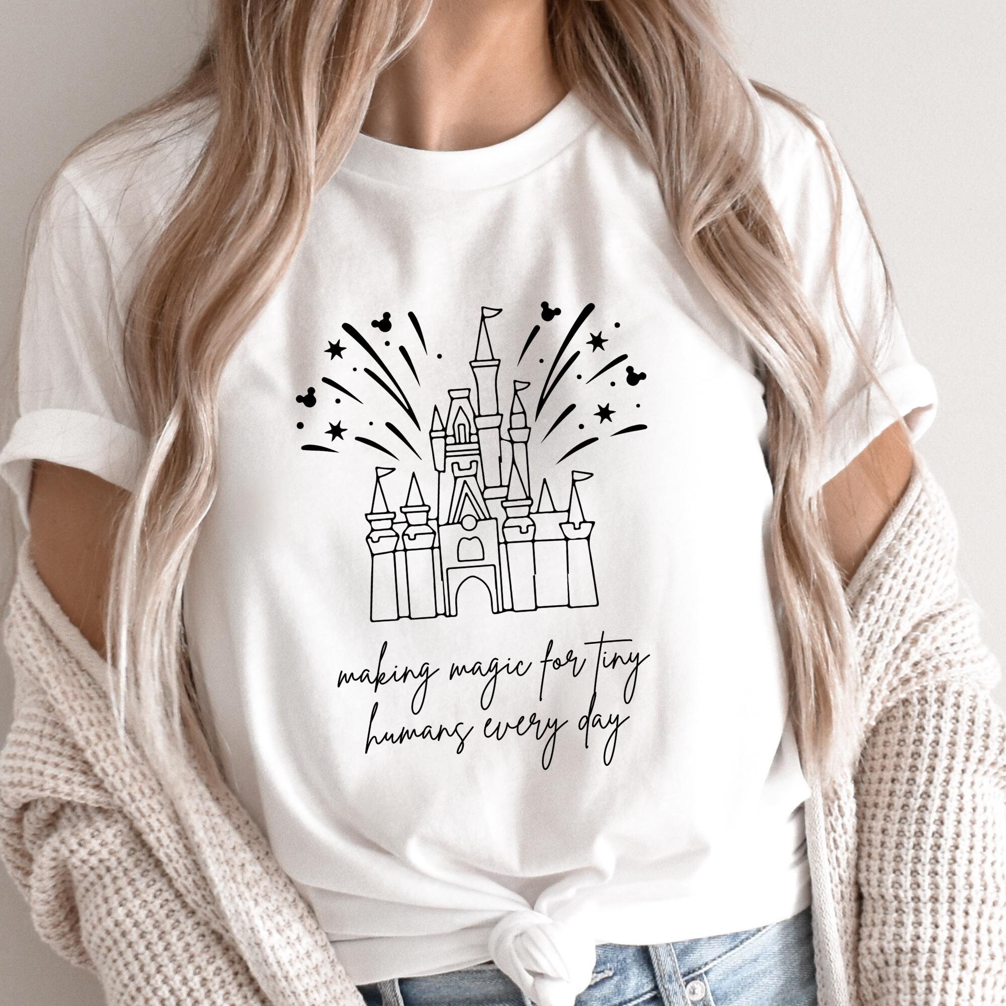 Brisco Brands Wizard School Castle Tee - Women's Short Sleeve Crewneck - 100% Cotton