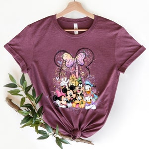 Disney Watercolor Castle Shirt, Mickey & Friends T-Shirt, Disney Characters, Minnie Ears Castle Shirt, Magic Kingdom, Disney Family Shirt image 4
