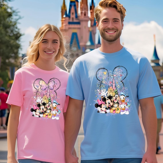 Disney Watercolor Castle Shirt, Mickey & Friends T-Shirt, Disney Characters, Minnie Ears Castle Shirt, Magic Kingdom,  Disney Family Shirt
