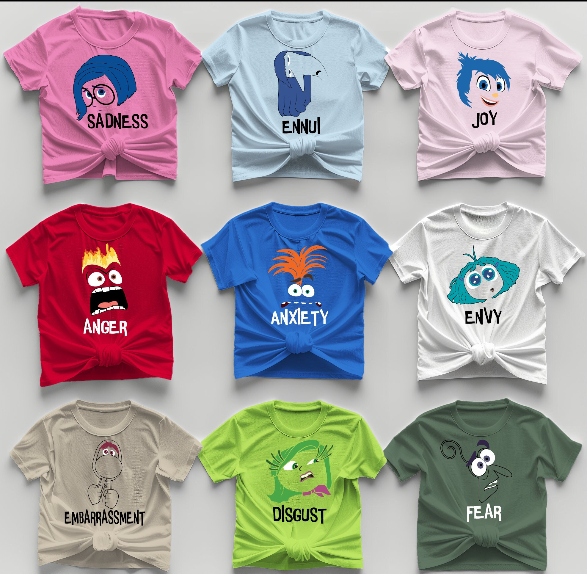 Custom Inside Out Character T shirt Inside Out 2 Movie Shirts Inside Out Party Shirts Family or Group Matching Tees Choose Your Character Etsy