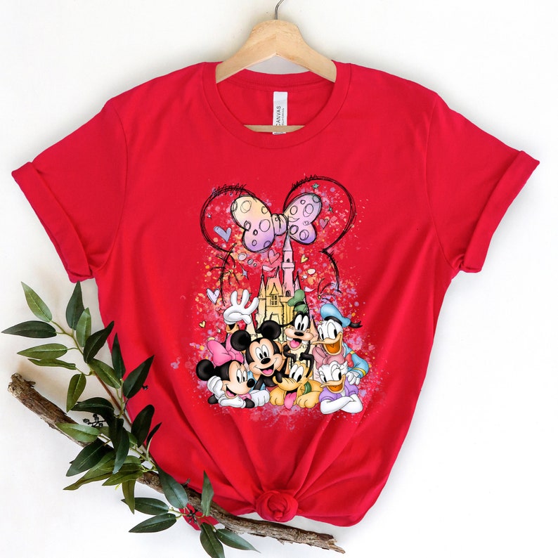 Disney Watercolor Castle Shirt, Mickey & Friends T-Shirt, Disney Characters, Minnie Ears Castle Shirt, Magic Kingdom, Disney Family Shirt image 6