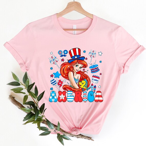 Mermaid In The USA 4th Of July Flag T-Shirt Mermaid In The USA 4th Of July Flag T-Shirt