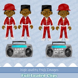 Hip Hop, Boombox, track suit, Kids African American, Urban style, Rap, Clipart, PNG