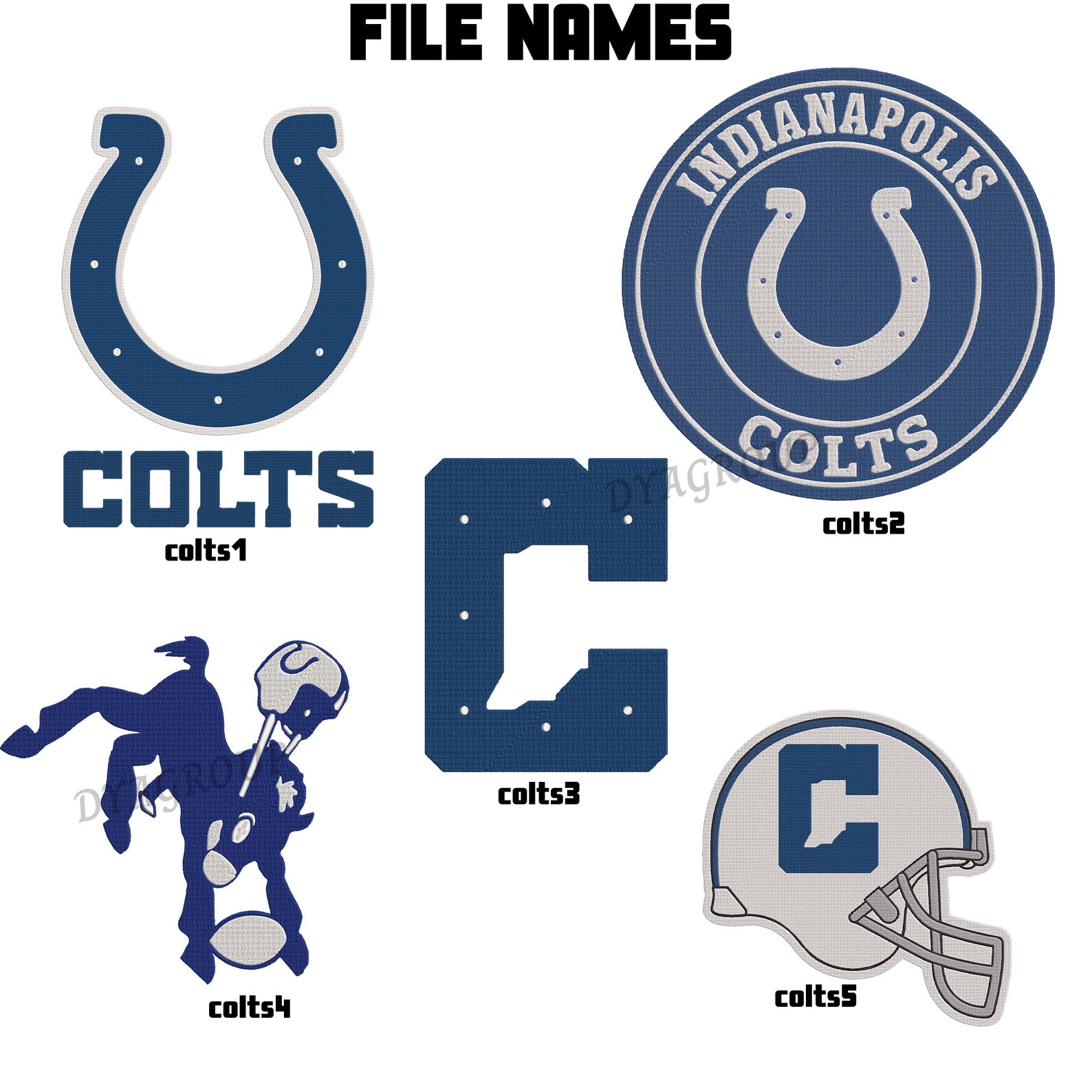 Indianapolis Colts Logo Embroidery Machine American Etsy