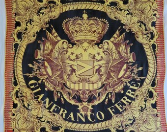 Gianfranco Ferre Vintage Silk Voile Scarf Hand Hemmed 86x88 cm in TBE