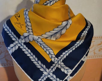 Pierr Ghy Paris Vintage Silk Twill Scarf Hand Hemmed 84 x 86 cm in very good condition