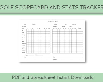 Golf Log Scorecard and Stats Tracker - Printable