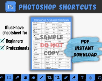 Photoshop Command Shortcuts for Mac, windows, pc - for beginners and professionals