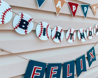 Baseball birthday banner, Custom name