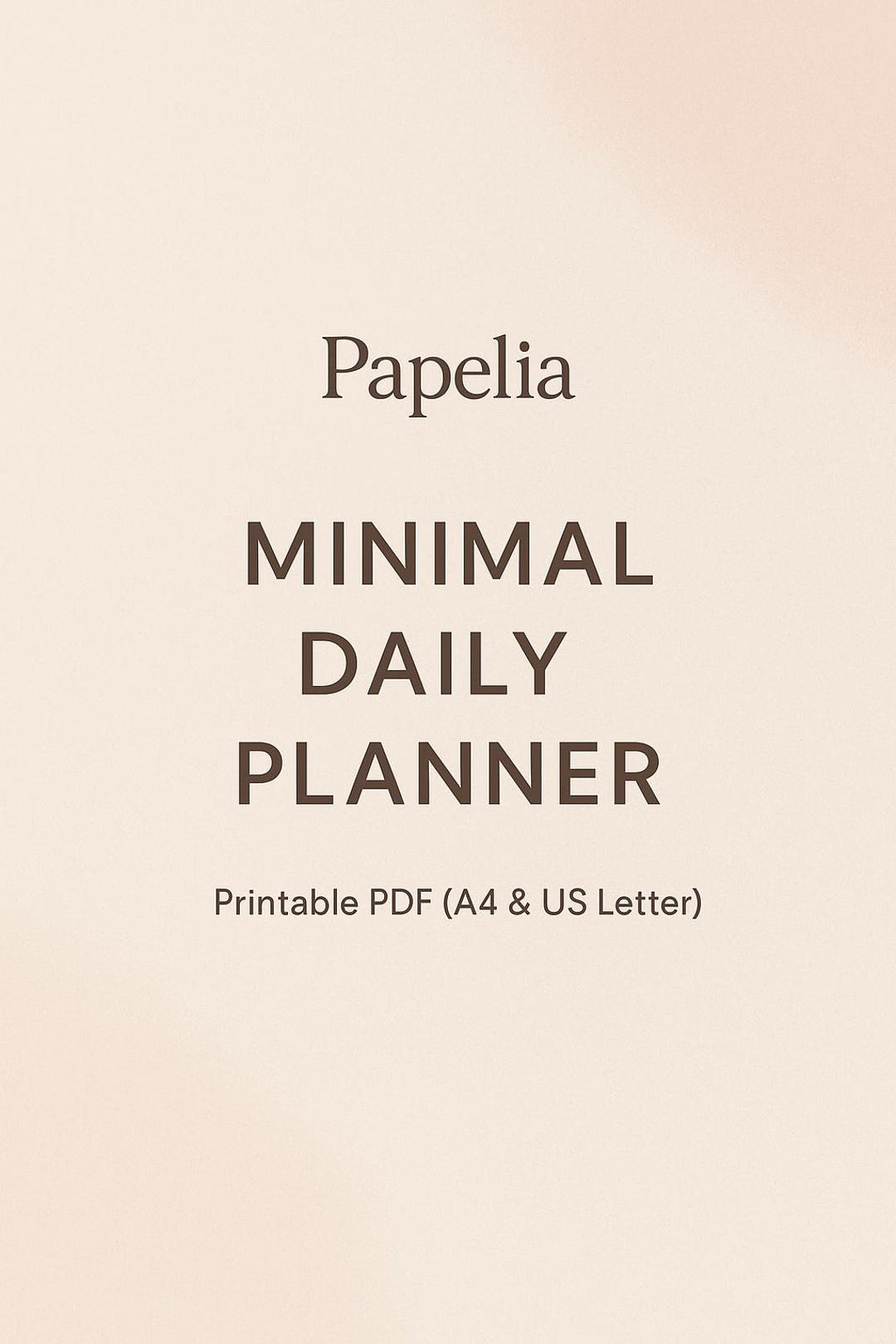 Minimalist Daily Planner Printable | Undated A4 & US Letter PDF ...