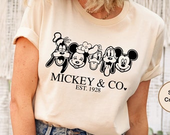 Mickey & Co 1928 Shirt, Retro Mickey And Co, Retro Vintage Disney Shirt, Disneyworld Shirts ,Family Mickey And Friends Shirt,Mickey Co Shirt