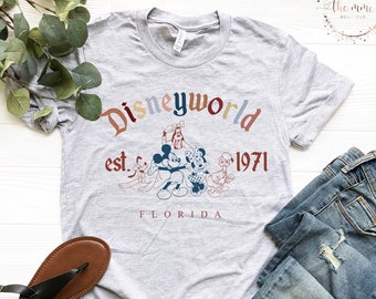Retro Mickey And Friends Disneyworld Est 1971 T-shirt, Disneyworld Shirt, 2026 Family Vacation Tee, Magic Kingdom, Minnie Donald Pluto Shirt