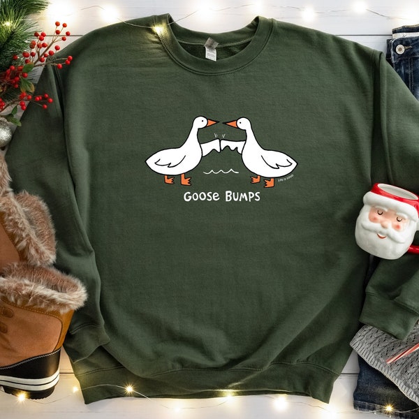 Goose Bump Sweatshirt, Silly Goose Sweater, Fist Bump Sweater, Funny Best Friends Sweater, Greetings Sweater,Couple Tee,Gift for Goose Lover