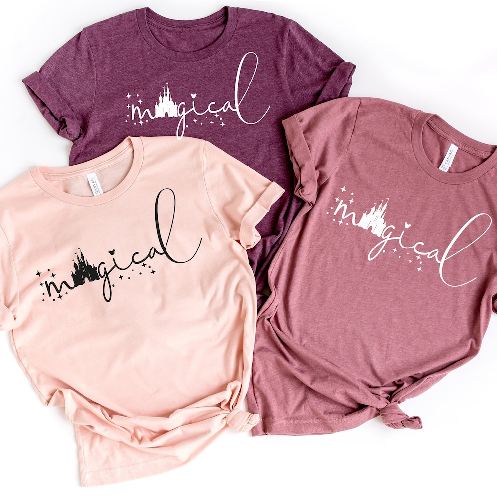 Women Shirts Disney Shirts, Magical Shirt, Disney Magical T-Shirt, Disney Vacation Shirt, Mickey Shirts, Minnie Shirt, Unisex Shirt,Women'S Shirt Disney Shirts Unisex Style Casualit