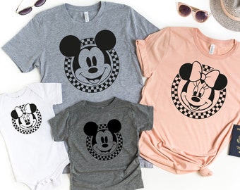 Disney Mickey Mouse Checkerboard Circle T-shirt, Mickey Checkered Shirt, Retro Disney Shirts, Mickey Shirt, Vintage Disney Tee, Disneyworld