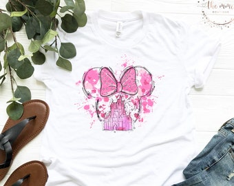 Disney Castle Shirt, Disney Watercolor Shirt, Vacation Gift Tee, Family Trip Shirt, Minnie Tee, Disney Family Shirt, Family Vacation Shirt