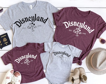 Vintage Disneyland Est 1955 T-Shirt, Disneyland Family Shirts, Disney Trip Shirt, Disneyland Shirt, Disney Vacation Shirts, Retro Disney Tee