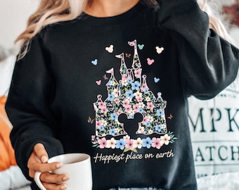 Disneyland Castle Sweatshirt, The Happiest Place on Earth Hoodie, Magic Kingdom Sweatshirt, Women Disney Vacation Hoodie, Disney Sweatshirt