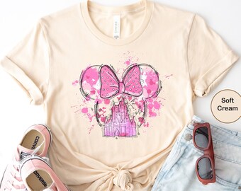Disney Watercolor Shirt, Disney Castle Shirt, Vacation Gift Tee, Family Trip Shirt, Minnie Tee, Minnie Shirt, Disney Minnie Shirt