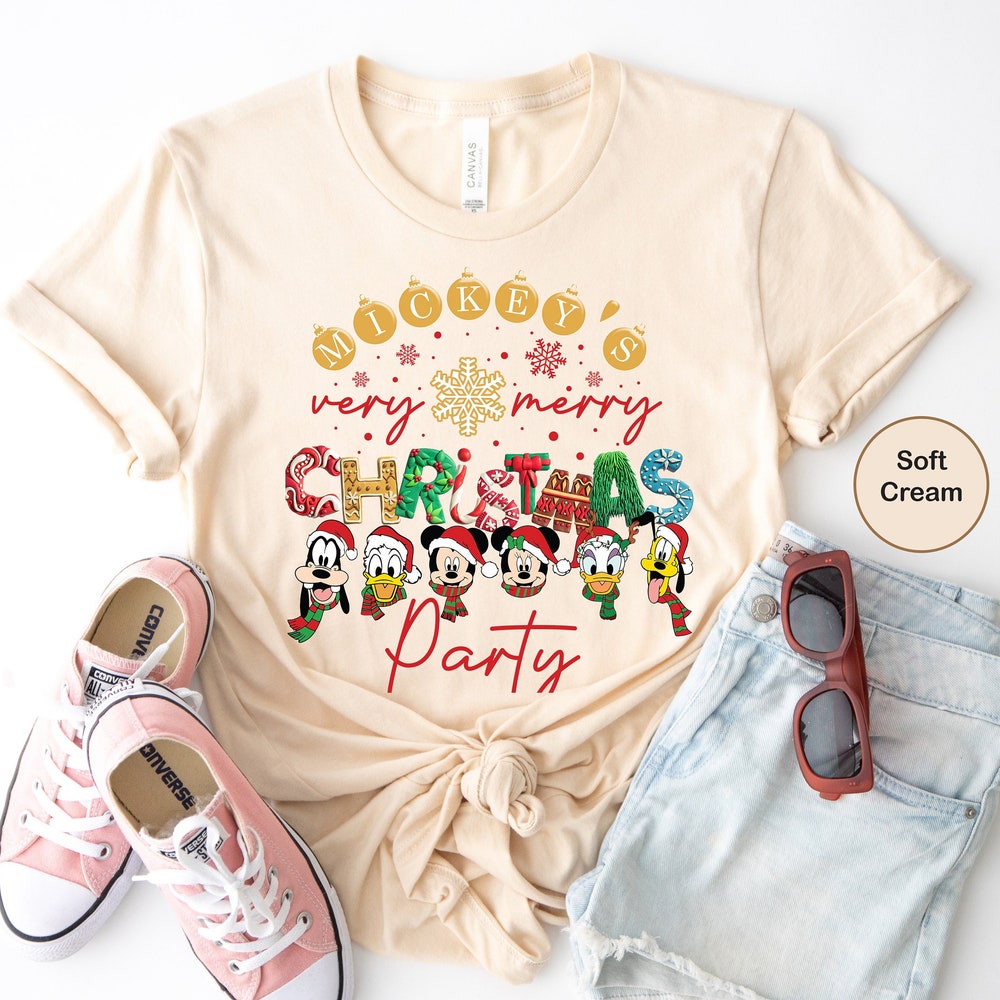 Christmas Gifts Mickey'S Very Merry Christmas Party 2024 Shirt, Mickey And Friends Shirt, Custom Name Disney Christmas Shirt, Christmas Squad Shirts Mickey'S Very Merry