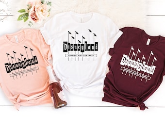 Happiest Place On Earth Shirt, Disney Family Shirt, Disney World Shirt, Disney Shirt, Vintage Retro Shirt, Disneyland Trip Shirt