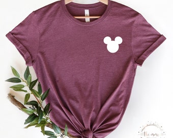 Pocket Mickey Head Shirt, Mickey Head Shirt, Mickey Ear Shirt, Disneyworld Shirts for Trip, Disney Mickey Shirt, Disney Trip Shirt