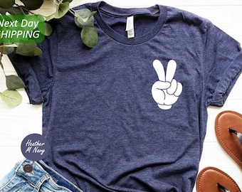 Disney Pocket Size Peace Sign Shirt, Peace Mickey Shirt, Disneyworld Shirts,Matching Disney Pals Shirts, Retro Disney Shirt,Disneyland shirt